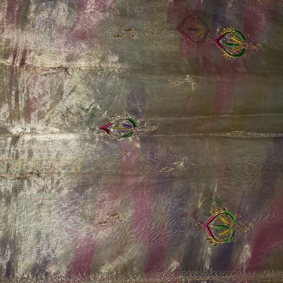 NWOT INDIAN DUPATTA (SCARF/SHAWL) FOR A CHURIDAR (INDIAN STYLE TUNIC) - Picture 7 of 8